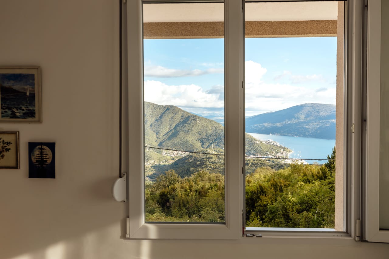 Modern Villa with Panoramic Views and Private Pool Above Herceg Novi