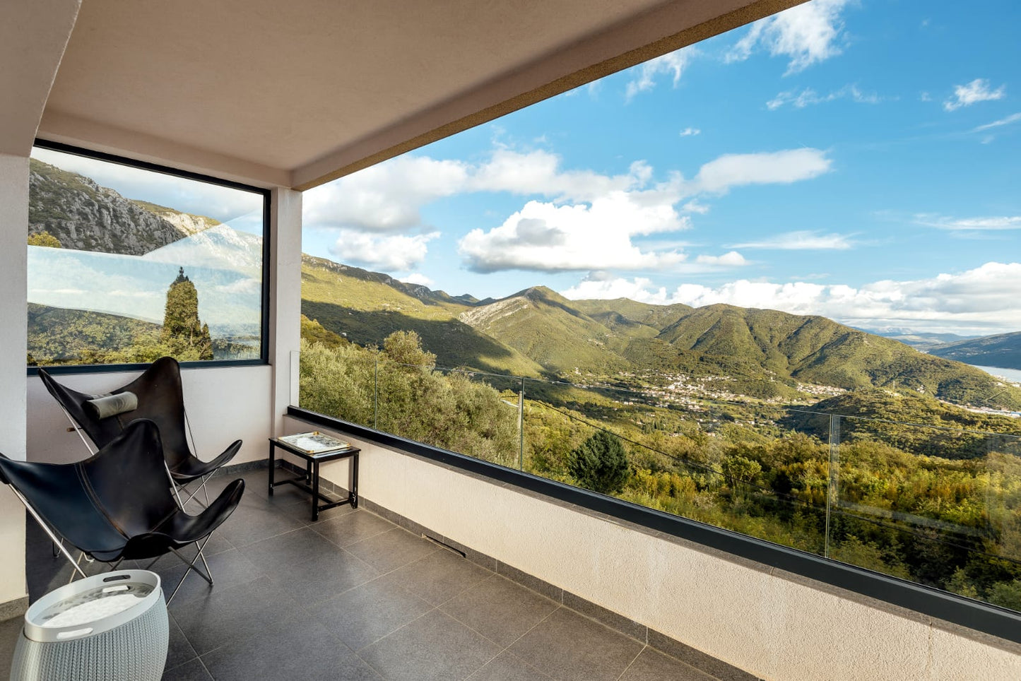 Modern Villa with Panoramic Views and Private Pool Above Herceg Novi