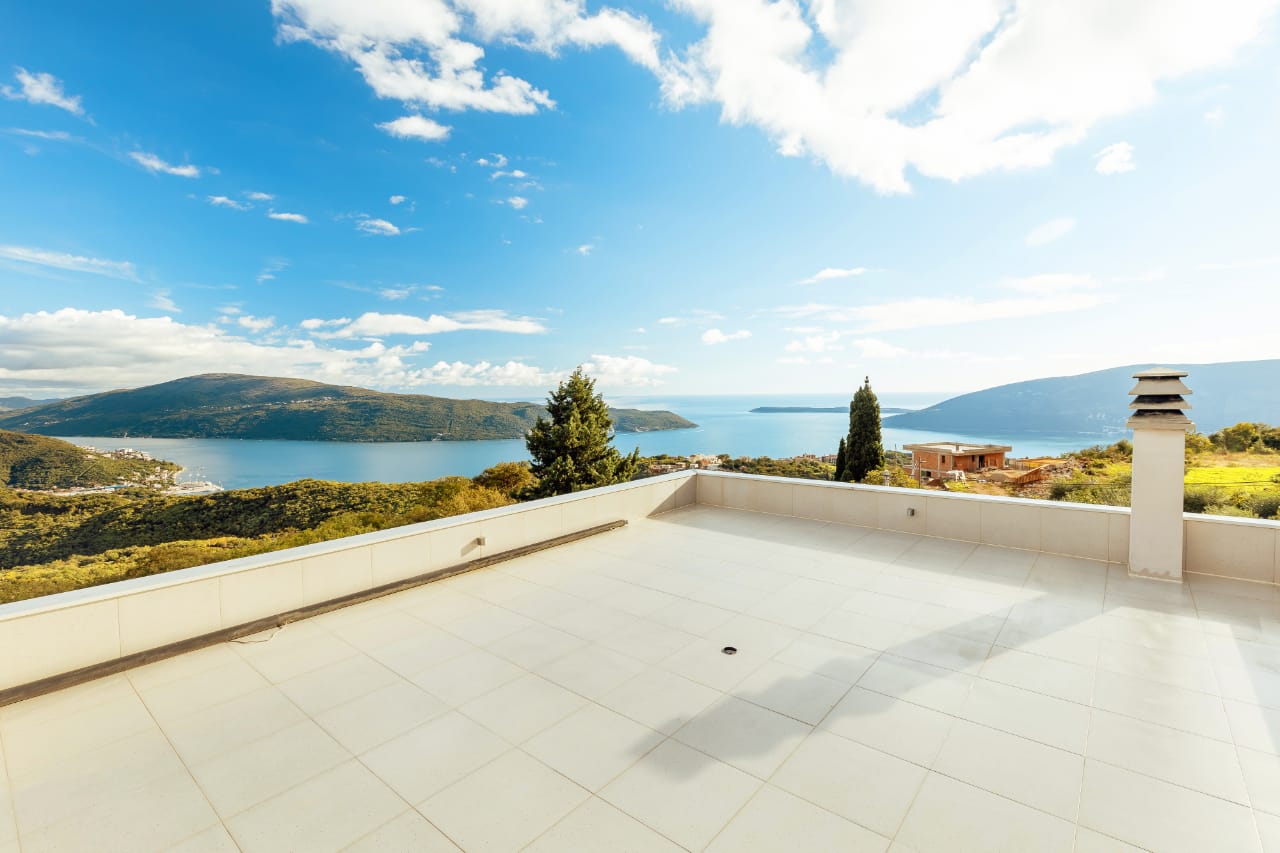Modern Villa with Panoramic Views and Private Pool Above Herceg Novi