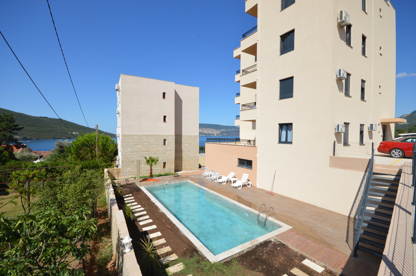 Modern Apartments in Kumbor With Sea View, Pool & Parking